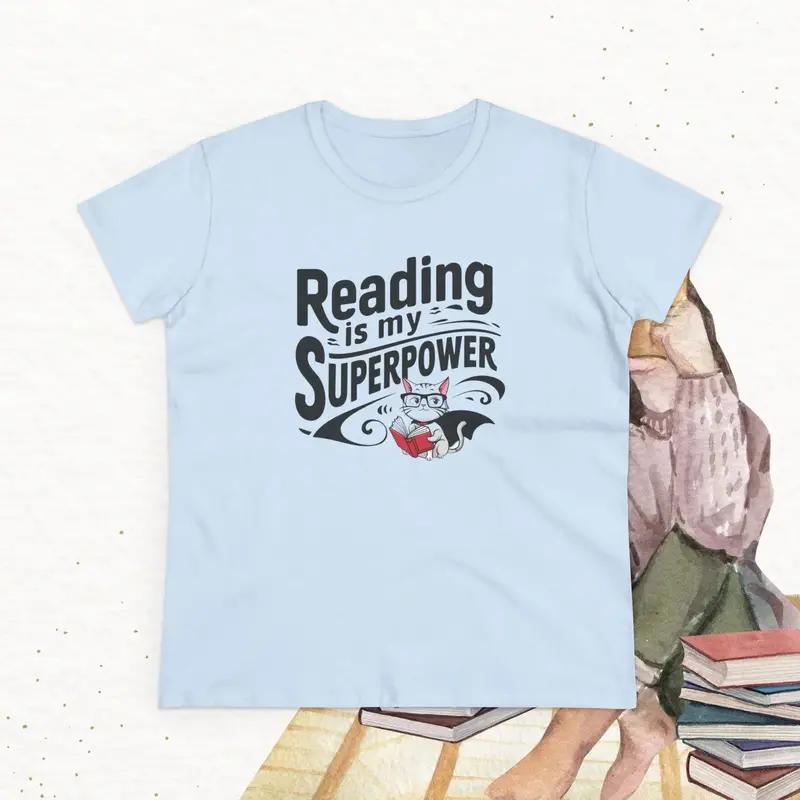 Reading Is My Superpower Book Lovers Women Cotton T-Shirt 14
