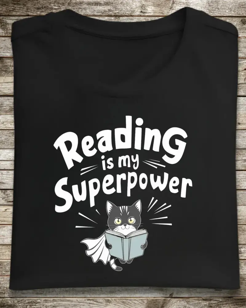 Reading Is My Superpower Booklover Cotton Tshirts 1