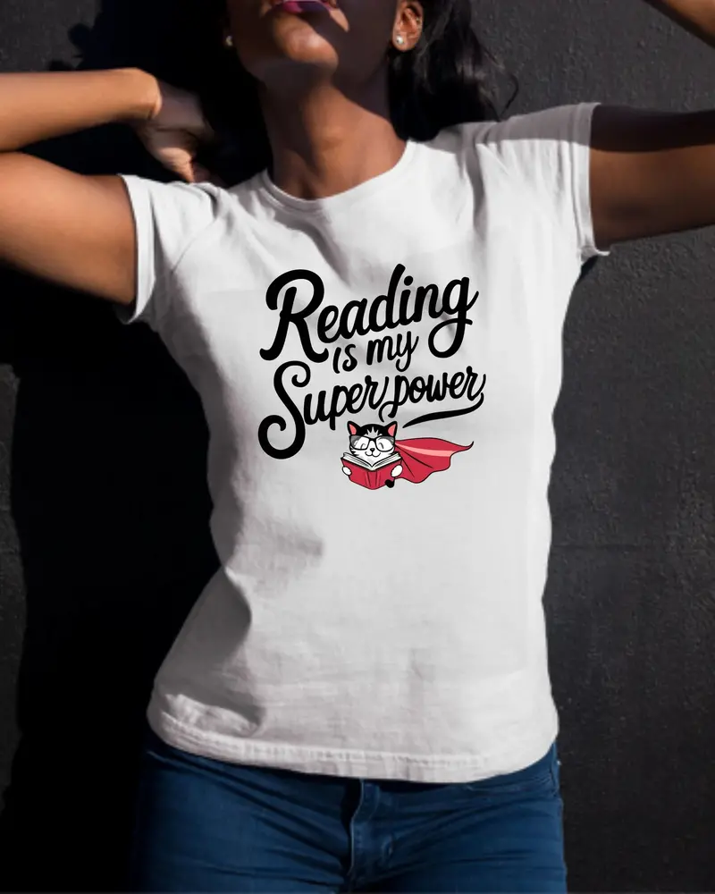 Reading Is My Superpower Cotton Tshirt 3