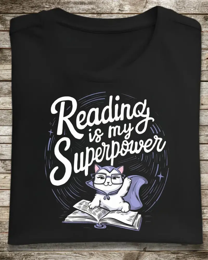 Reading Is My Superpower Cotton Tshirts 1