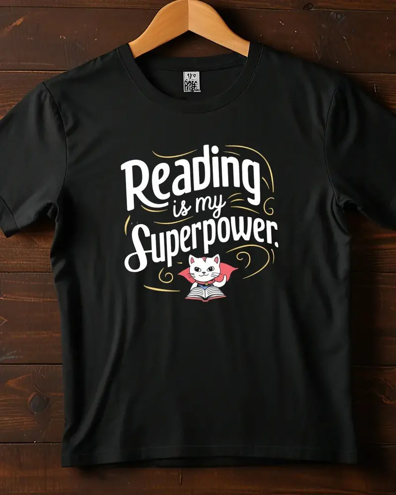 Reading Is My Superpower Kid Heavy Cotton Tshirt 1