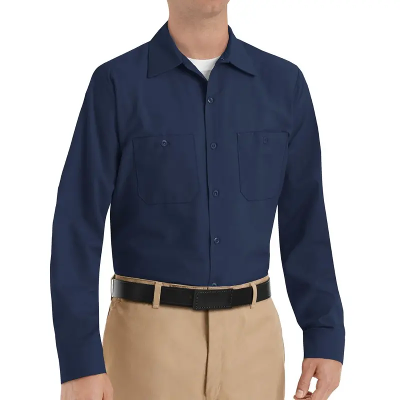 Red Kap Men's Long Sleeve Industrial Work Shirt - Navy 1