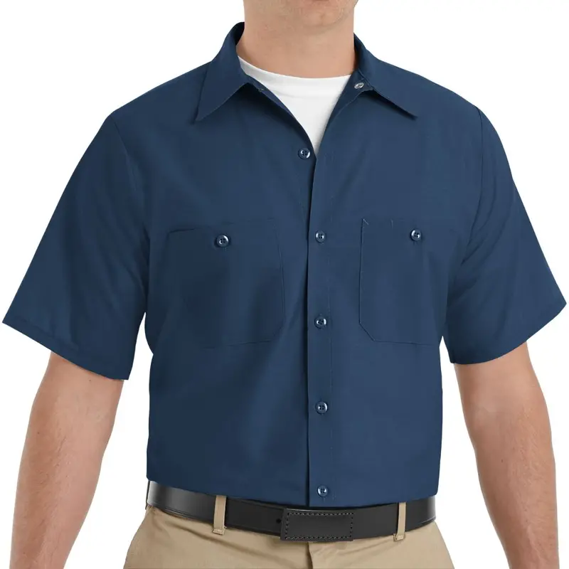 Red Kap Men's Short Sleeve Industrial Work Shirt - Navy 1