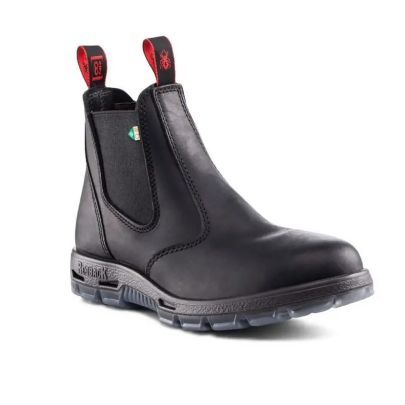 Redback Bobcat Unisex Slip On Steel Toe Work Boot Psbbk - Black 1