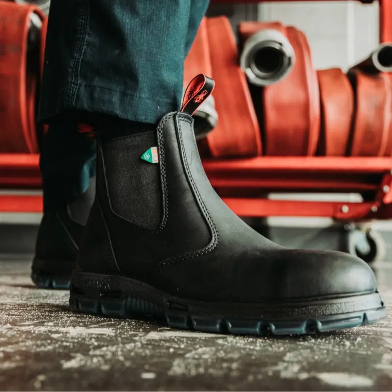 Redback Bobcat Unisex Slip On Steel Toe Work Boot Psbbk - Black 2