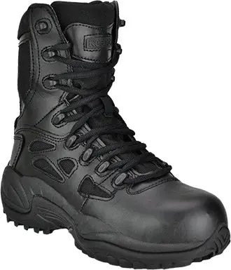 Reebok Men's Rapid Response 8" Side-Zip Waterproof Soft Toe Boot #Rb8877 1