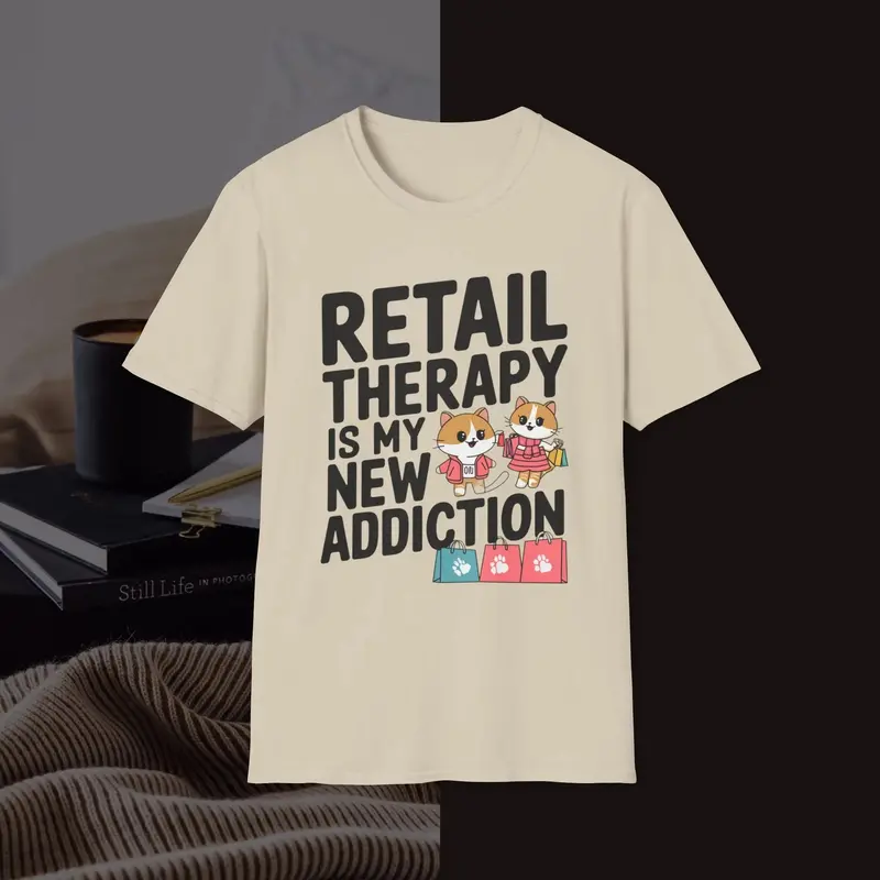 Retail Therapy Is My New Addiction Unisex Softstyle T-Shirt 6