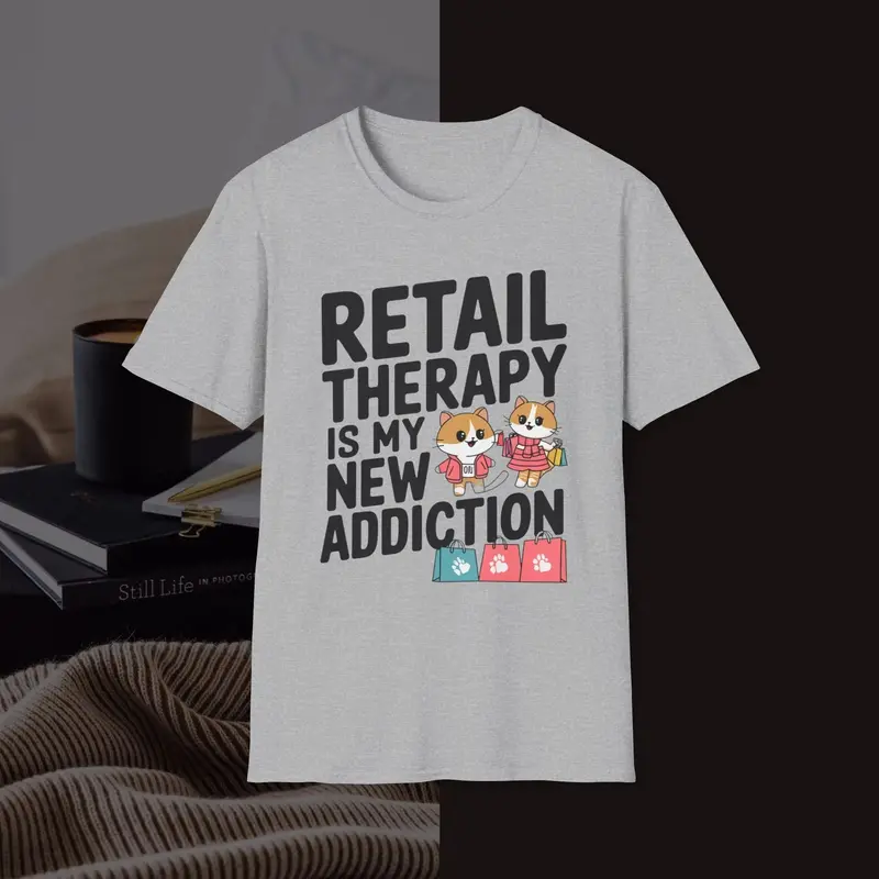 Retail Therapy Is My New Addiction Unisex Softstyle T-Shirt 7