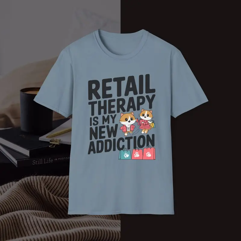 Retail Therapy Is My New Addiction Unisex Softstyle T-Shirt 9