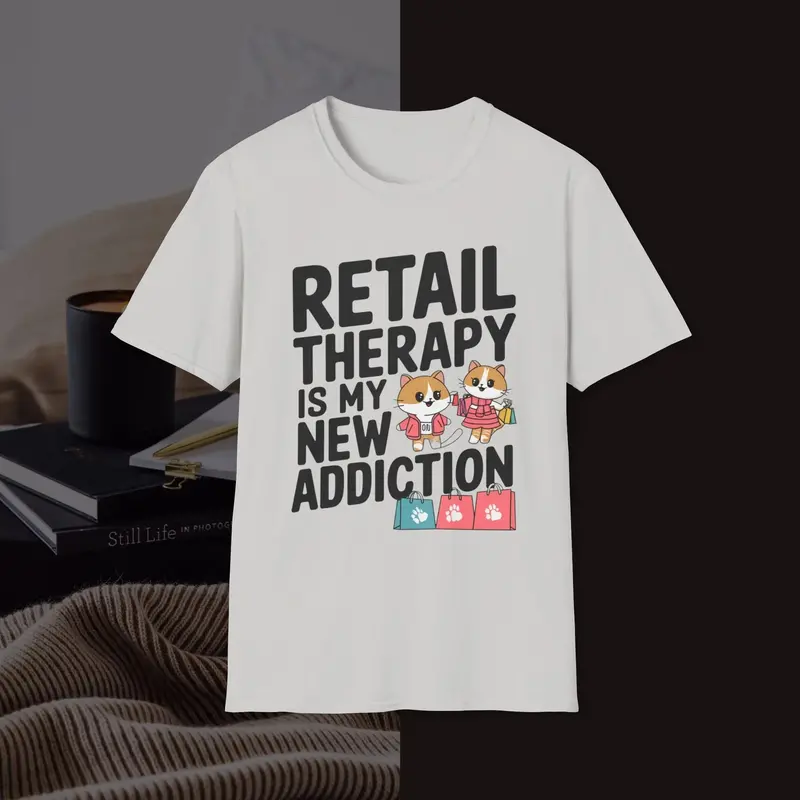 Retail Therapy Is My New Addiction Unisex Softstyle Tee