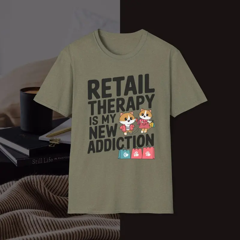 Retail Therapy Is My New Addiction Unisex Softstyle Tee