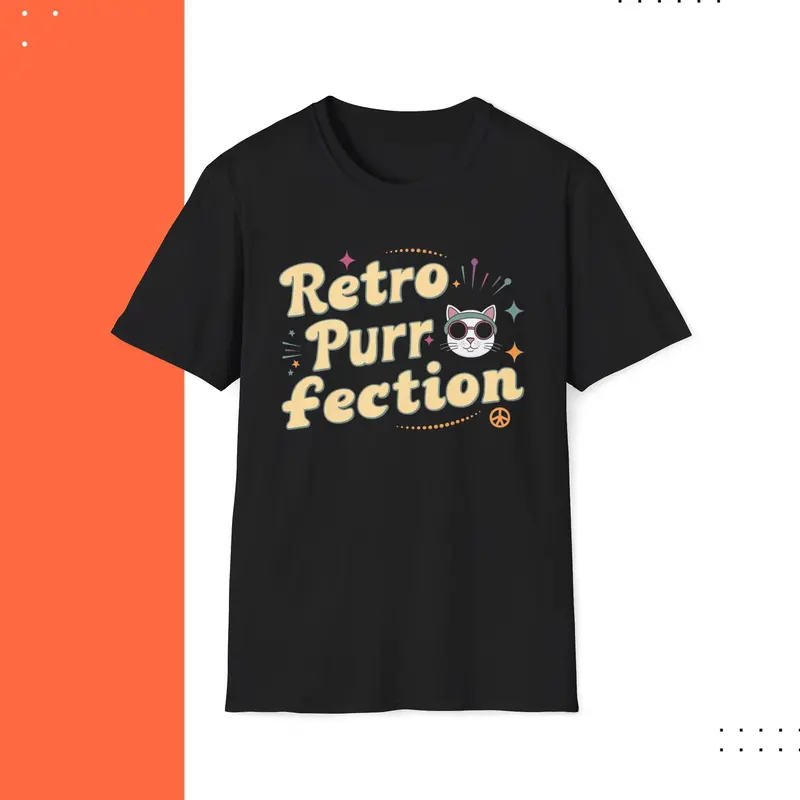 Retro Purr Fection Cotton Men T-Shirt 4