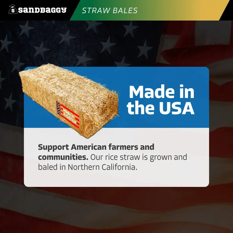Rice Straw Bales - Certified Weed Free (Biodegradable) - 46" X 15" X 22" - Made In The Usa 3