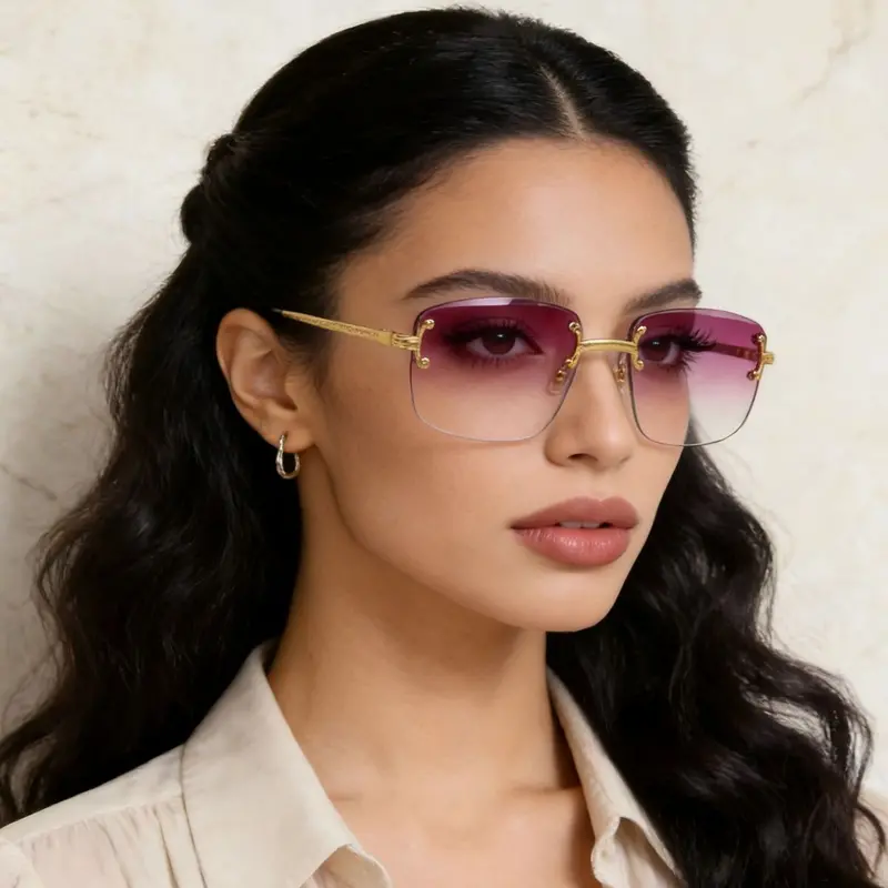 Rimless Gradient Tinted Sunglasses 2
