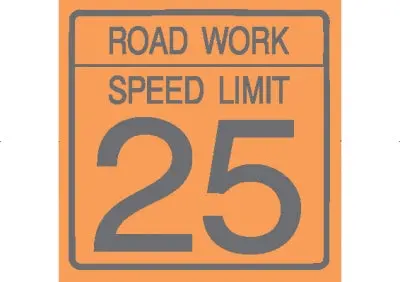 Road Work Speed Limit 25 1