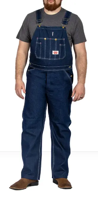 Round House Men's Zipper Fly Blue Denim Bib Overall #980 1