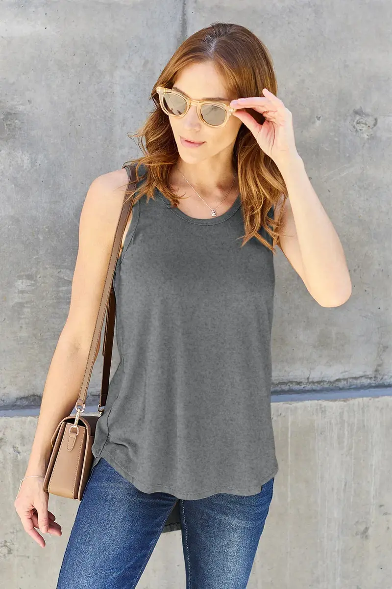 Round Neck Curved Hem Tank 21
