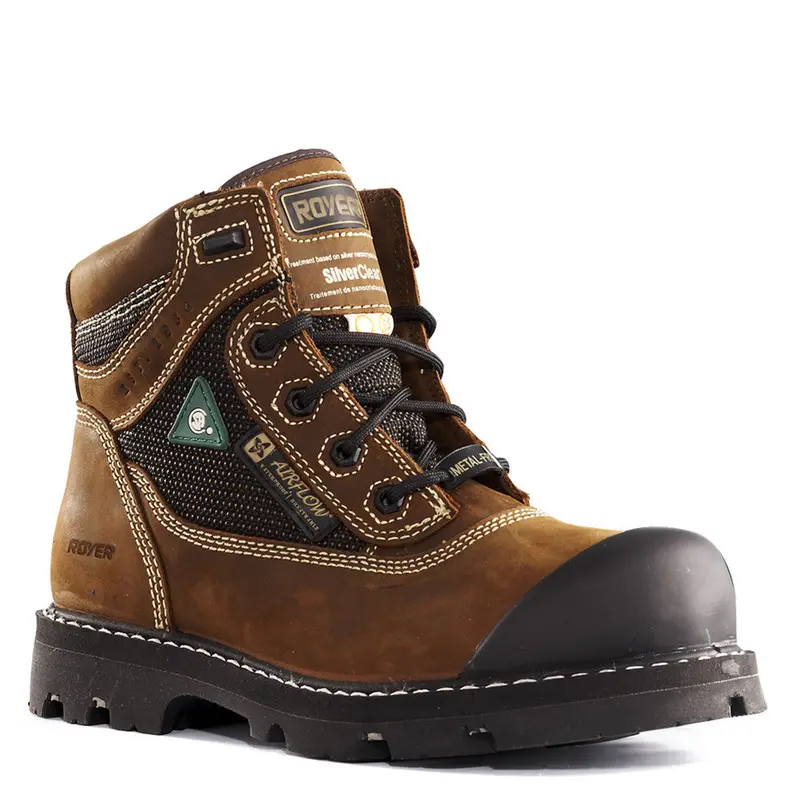 Royer Men's 6" Composite Toe Safety Boot - Brown Leather 10-8420 1