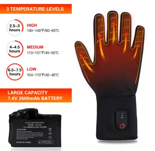 Rr Safety Rechargeable Heated Glove Liners With Lithium Battery Pack 4