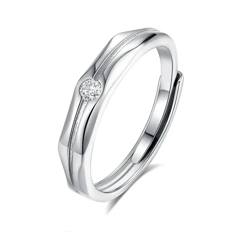 S925 Sterling Silver Couple Engagement Ring 2