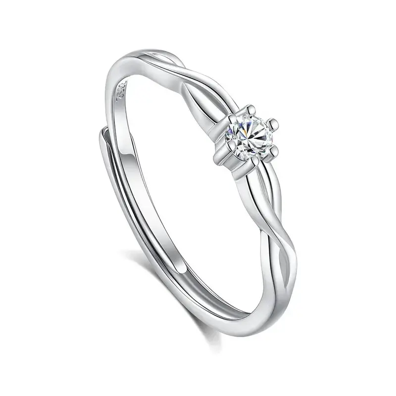 S925 Sterling Silver Couple Engagement Ring 3