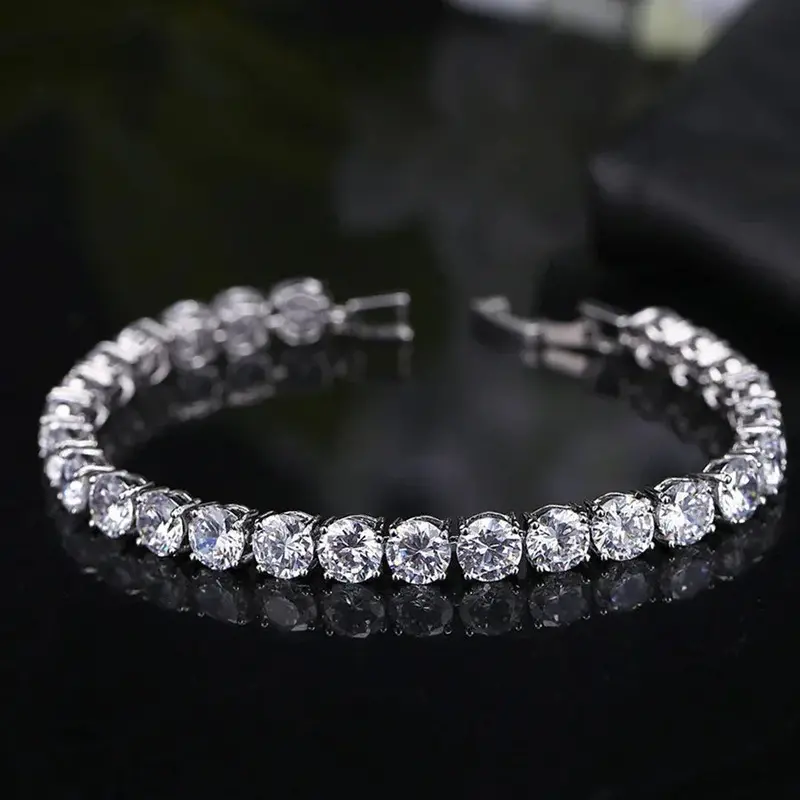 S925 Sterling Silver Lightweight Luxury Zircon Bracelet 1