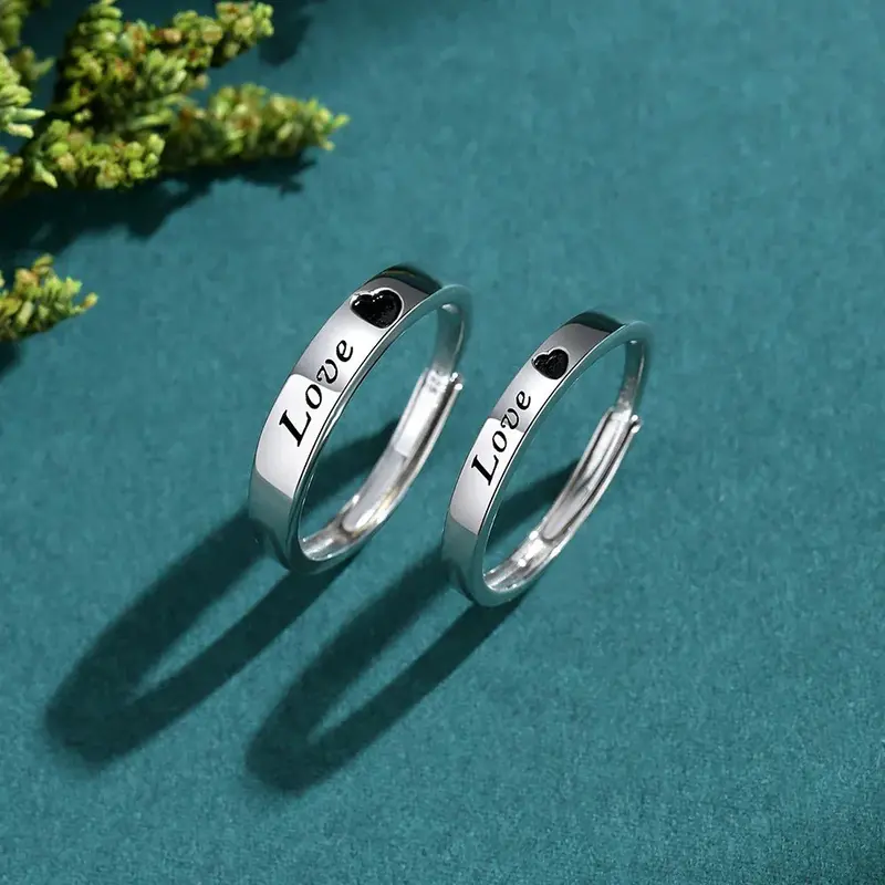 S925 Sterling Silver Love Couple Ring 1