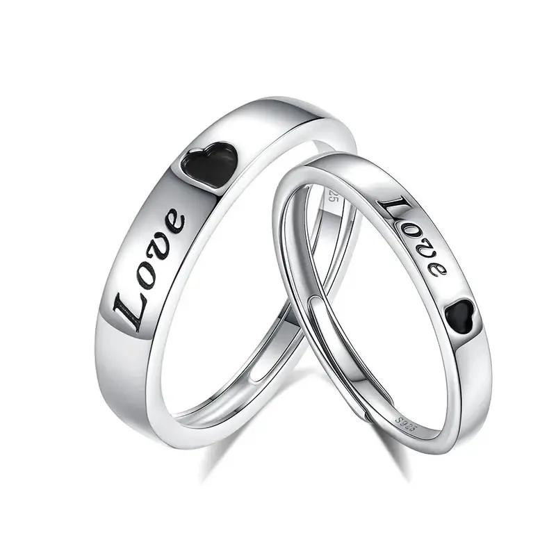 S925 Sterling Silver Love Couple Ring 1