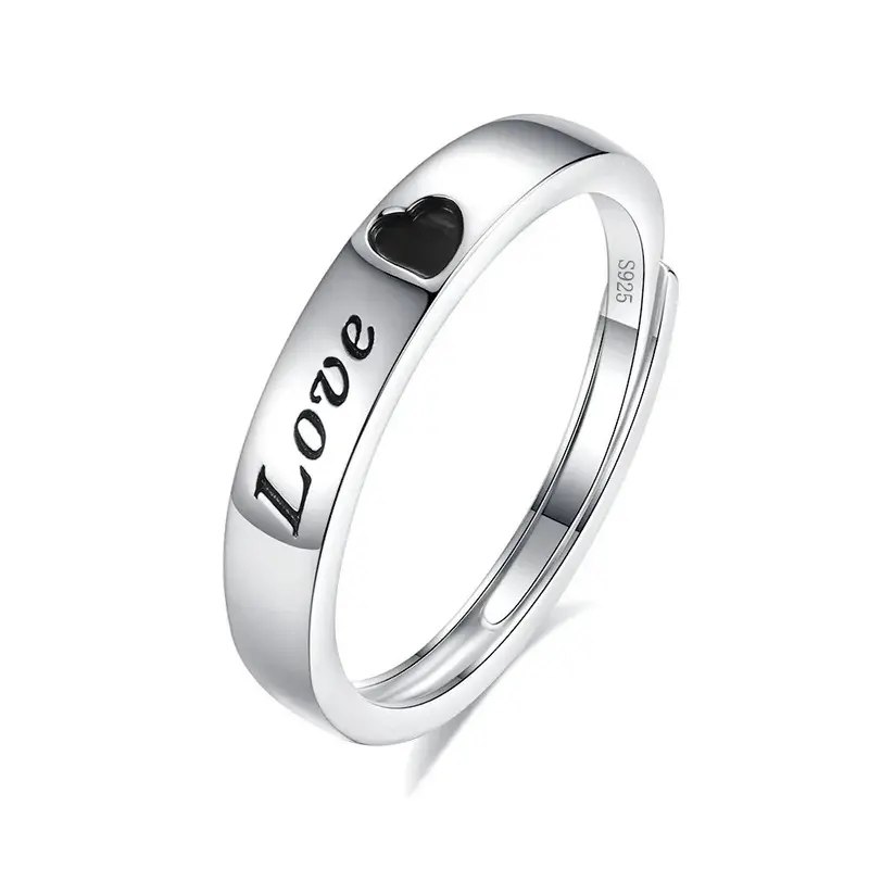S925 Sterling Silver Love Couple Ring 3