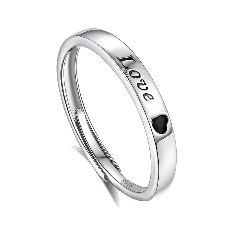 S925 Sterling Silver Love Couple Ring 3