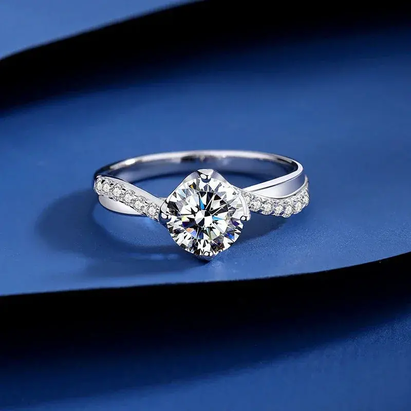 S925 Sterling Silver Ring With Moissanite Stone 3