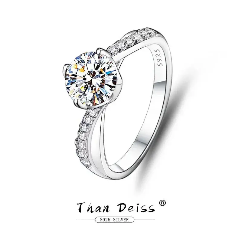 S925 Sterling Silver Ring With Moissanite Stone 4