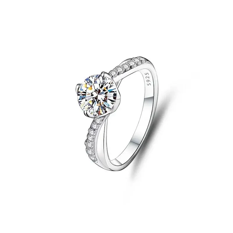 S925 Sterling Silver Ring With Moissanite Stone 5