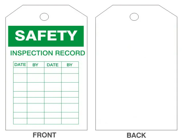 Safety Inspection Record Tag 1