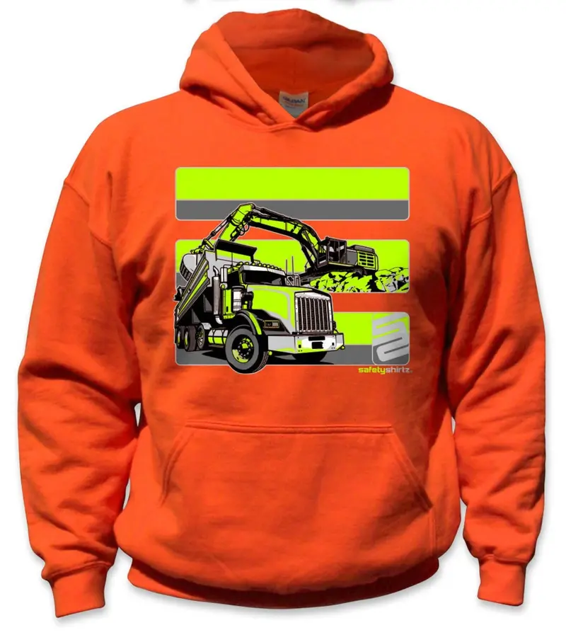 Safetyshirtz Kid's Dirtworks Hi-Vis Safety Stripe Hoodie 1