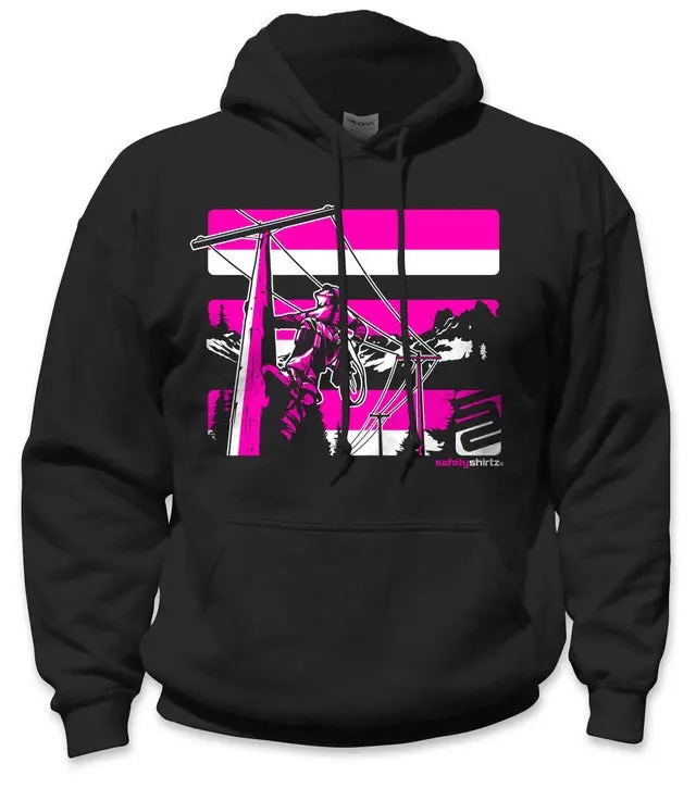Safetyshirtz - Lineman Safety Hoodie - Pink/Black 1