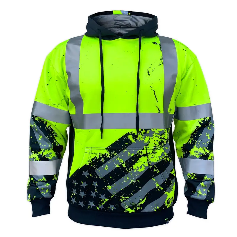 Safetyshirtz Men's Ss360° American Grit Class 3 Safety Hoodie 1