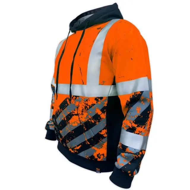 Safetyshirtz Ss360º American Grit Yellow Class 3 Type-R Safety Hoodie-Orange 1