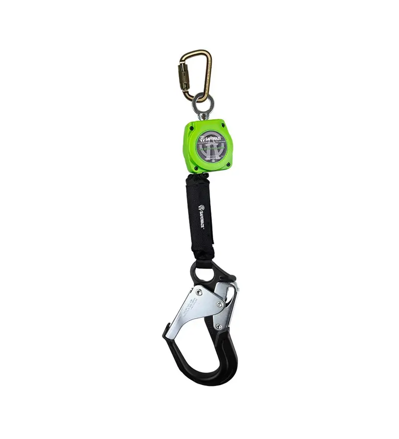 Safewaze 6' Web Retractable With Aluminum Rebar Hook & Steel Carabiner 1