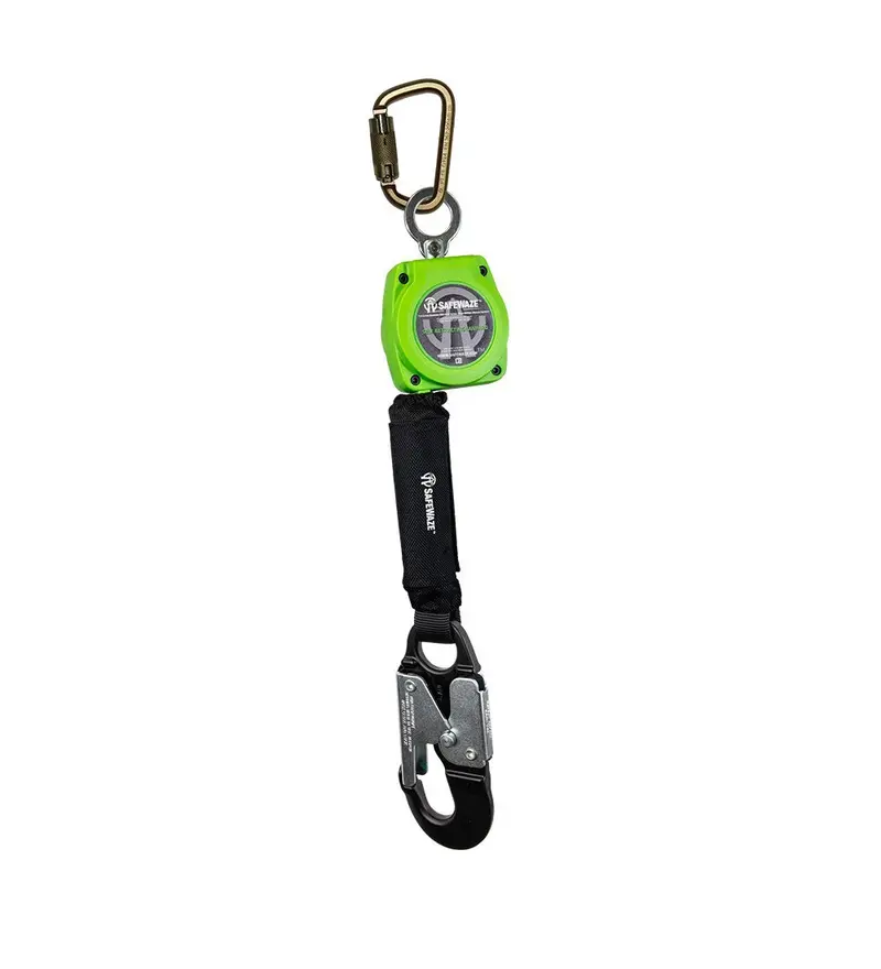 Safewaze 6' Web Retractable With Aluminum Snap Hook & Steel Carabiner 1