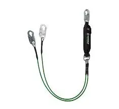 Safewaze Leading Edge 6' Energy Absorbing Lanyard: Dual Leg, Snap Hooks 1