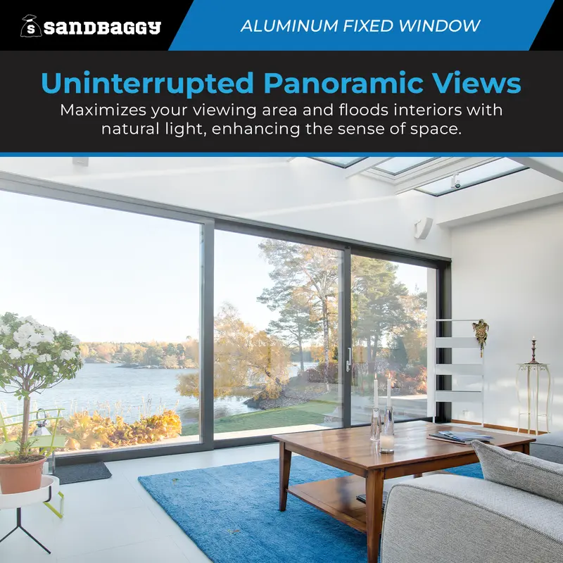 Sandbaggy Aluminum Fixed Windows | Modern Picture Frame Window 6