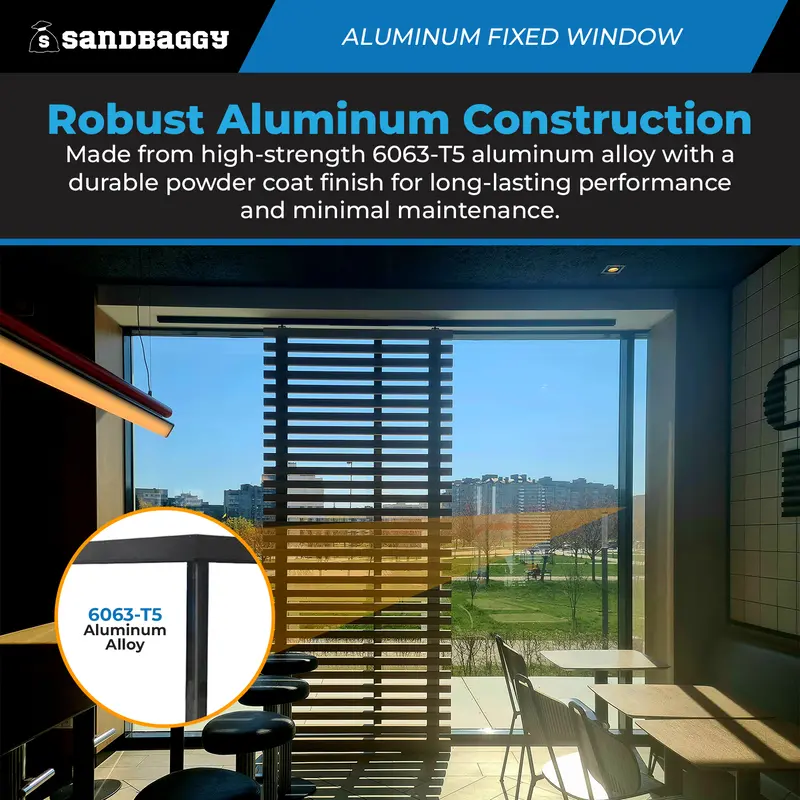 Sandbaggy Aluminum Fixed Windows | Modern Picture Frame Window 7