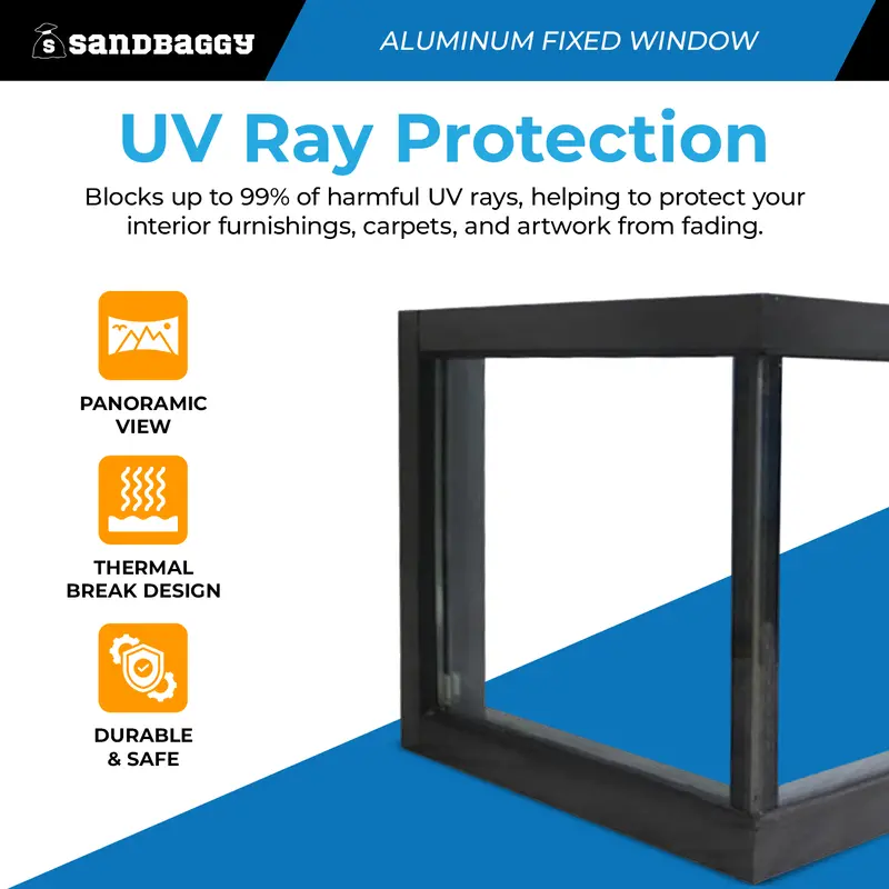 Sandbaggy Aluminum Fixed Windows | Modern Picture Frame Window 9