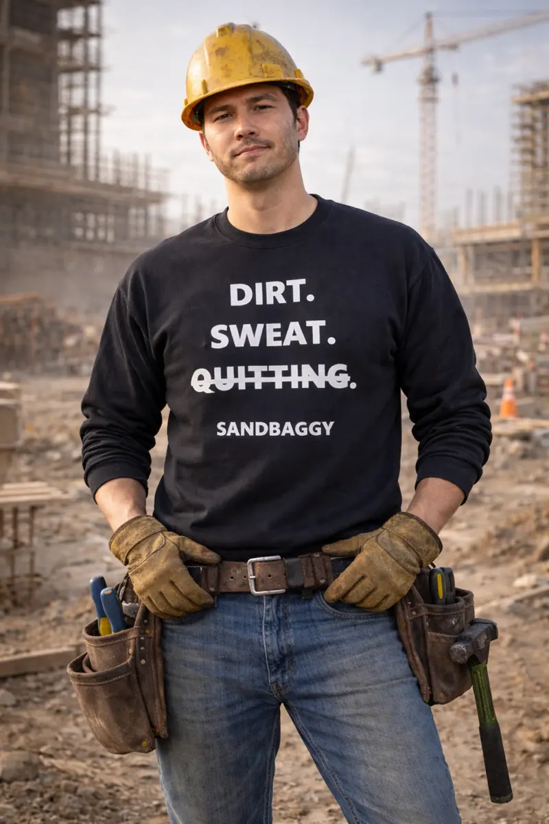 Sandbaggy Crew Neck Sweatshirt (Black) 2