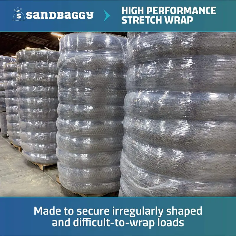 Sandbaggy Extra Wide 60 Inch Stretch Wrap | Made In Usa | Size: 80 Gauge - 60" X 5000 Ft Roll | Cast Film | Industrial Strength - Stretches Up To 250% 2