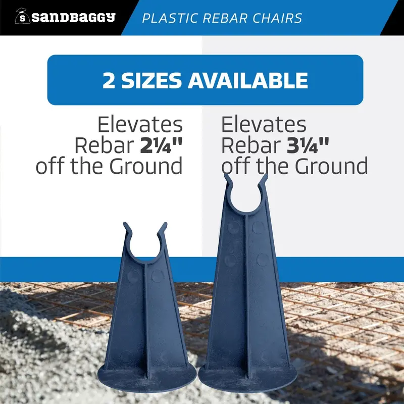Sandbaggy Rebar Plastic Chair | Fits Rebar #3 To #5 | Available In 2 1/4" & 3 1/4" Lengths 2