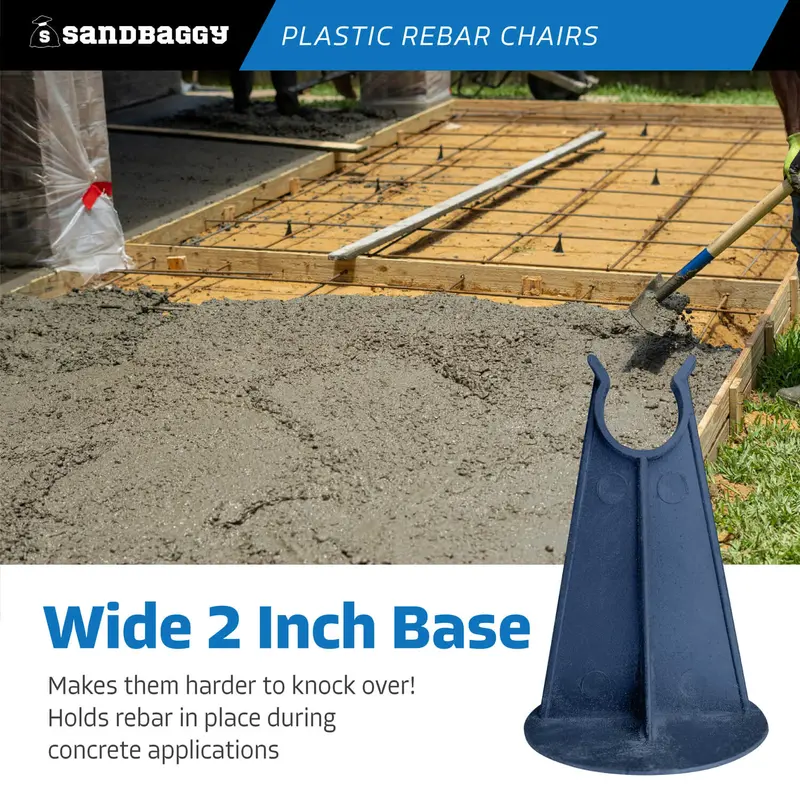 Sandbaggy Rebar Plastic Chair | Fits Rebar #3 To #5 | Available In 2 1/4" & 3 1/4" Lengths 4