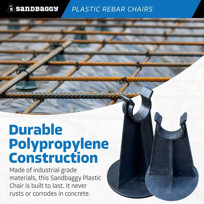 Sandbaggy Rebar Plastic Chair | Fits Rebar #3 To #5 | Available In 2 1/4" & 3 1/4" Lengths 7