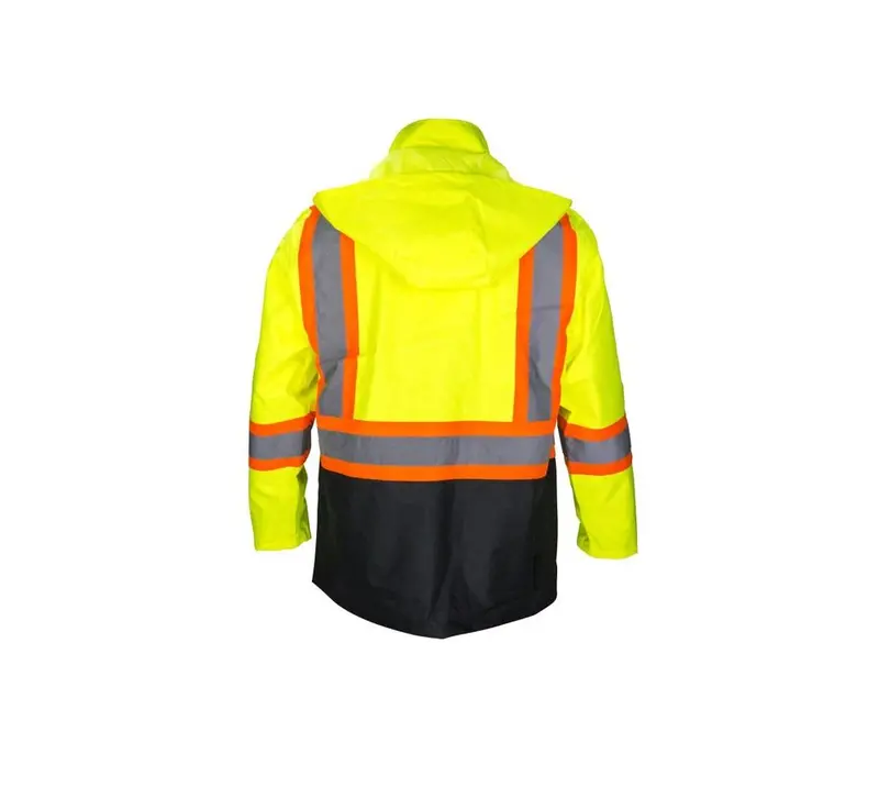 Sas Safety Corp Class 2 Yellow High-Visibility Safety Rain Jacket – Waterproof Ansi Compliant 1